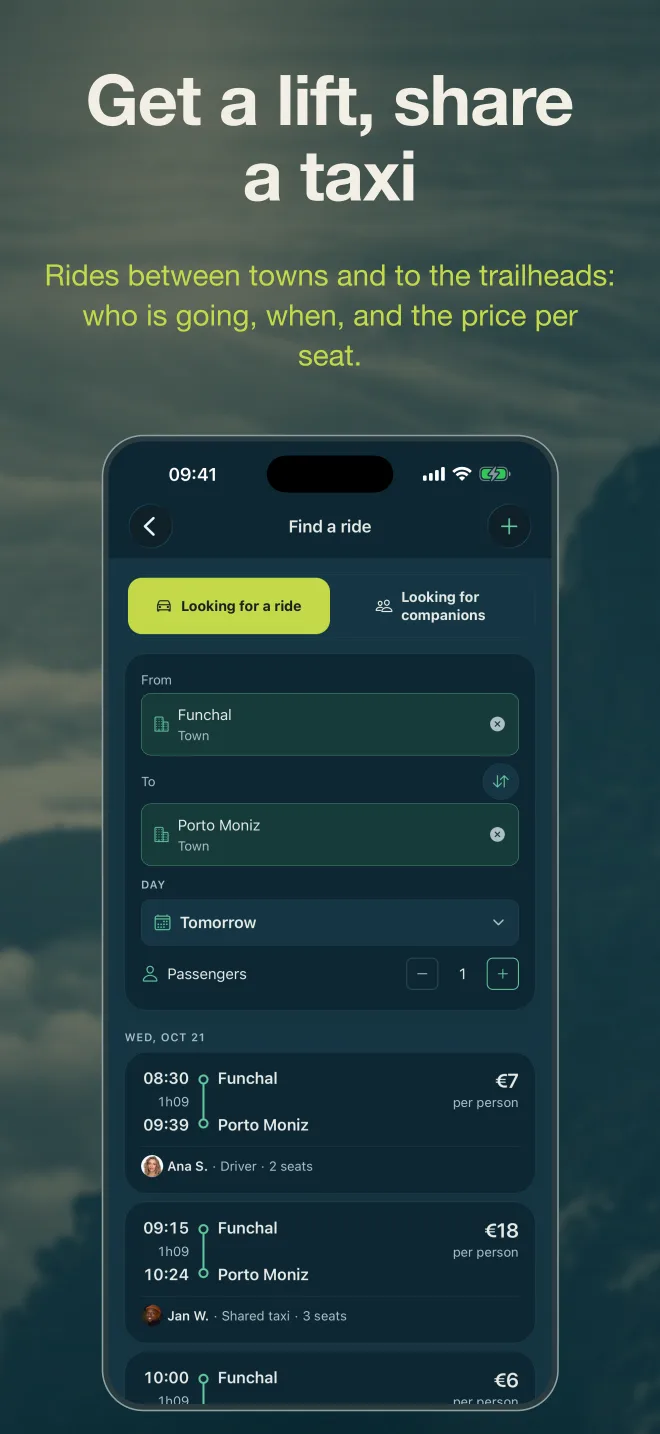 Screens from the app 2